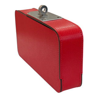 Hermès Rouge Swift Leather Kelly Cut Clutch Palladium Hardware