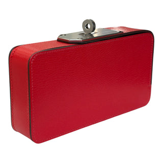 Hermès Rouge Swift Leather Kelly Cut Clutch Palladium Hardware