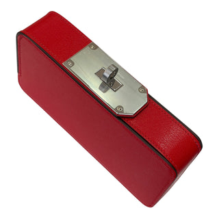 Hermès Rouge Swift Leather Kelly Cut Clutch Palladium Hardware