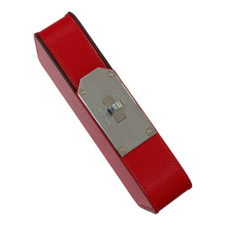 Hermès Rouge Swift Leather Kelly Cut Clutch Palladium Hardware