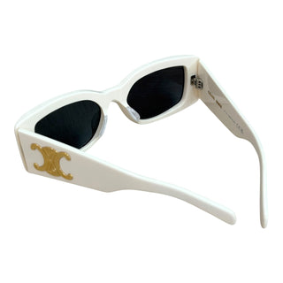 Celine Rectangular Frame Sunglasses in Ivory with Dark Lenses