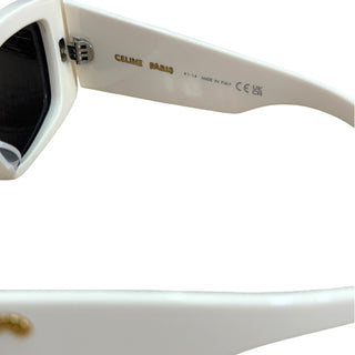 Celine Rectangular Frame Sunglasses in Ivory with Dark Lenses