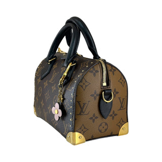 Louis Vuitton Monogram Canvas Speedy Bandoulière 20 Black Leather Gold Hardware
