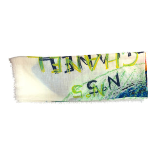 Chanel Multicolour Cashmere & Silk Logo Scarf