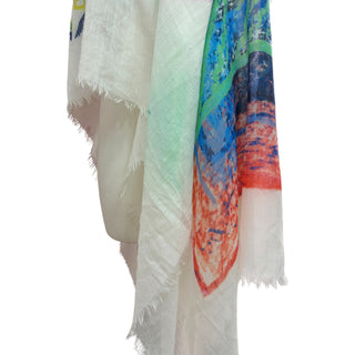 Chanel Multicolour Cashmere & Silk Logo Scarf