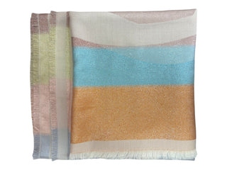 Chanel Metallic CC Cashmere Blend Fringed Scarf