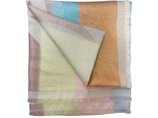 Chanel Metallic CC Cashmere Blend Fringed Scarf