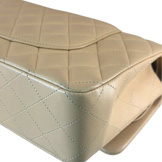 Chanel Classic Medium Flap Beige Lambskin Leather Gold Hardware