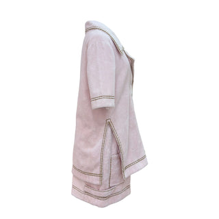 Fendi Pink Terry Cotton Double-Breasted Jacket & Shorts Co-Ord Set