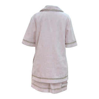 Fendi Pink Terry Cotton Double-Breasted Jacket & Shorts Co-Ord Set