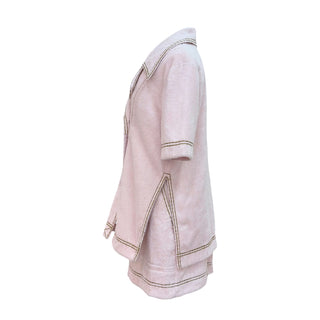 Fendi Pink Terry Cotton Double-Breasted Jacket & Shorts Co-Ord Set