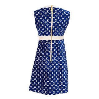 Louis Vuitton Blue Monogram Wool Sleeveless Knit Dress