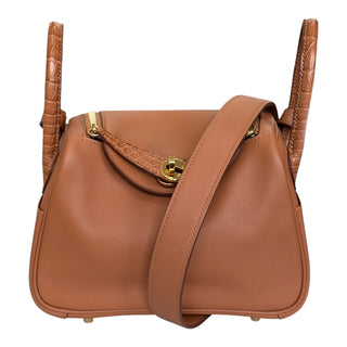 Hermès Mini Lindy 20 Gold Swift & Mississippiensis Alligator Touch Gold Hardware, 2021