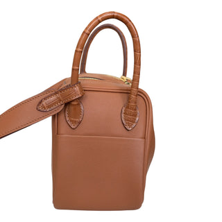 Hermès Mini Lindy 20 Gold Swift & Mississippiensis Alligator Touch Gold Hardware, 2021