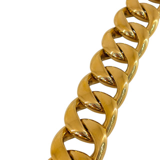 Chanel Gold Tone Logo Chain Belt with White Enamel Logo