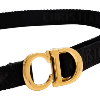 Christian Dior Oblique Canvas Belt with Antique Gold CD Buckle