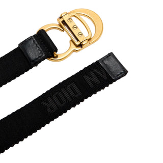 Christian Dior Oblique Canvas Belt with Antique Gold CD Buckle
