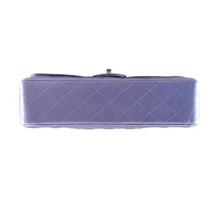 Chanel Metallic Purple Medium Classic Double Flap Quilted Lambskin Leather Bag