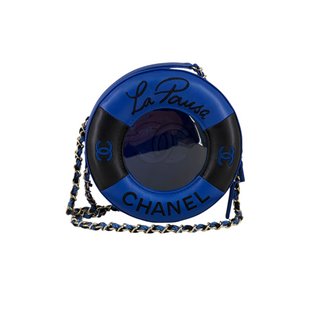 Chanel Blue & Black La Pausa Coco Lifesaver Round Bag