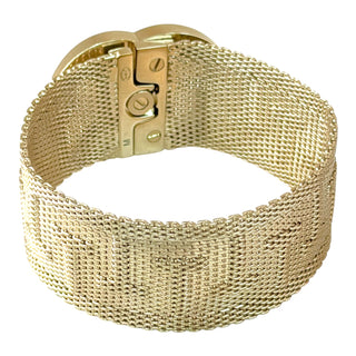Chanel Gold Tone CC Mesh Cuff Bracelet