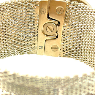Chanel Gold Tone CC Mesh Cuff Bracelet
