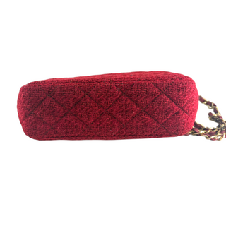 Chanel Red Wool Tweed Small Hobo Bag