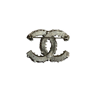 Chanel Black & Gold Enamel CC Logo Brooch