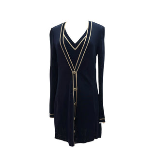 Chanel Navy Rayon Cardigan and Vest Set