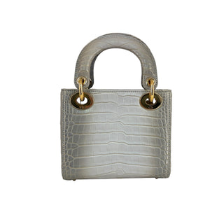 Christian Dior Gradient Grey Crocodile Mini Lady Dior Bag