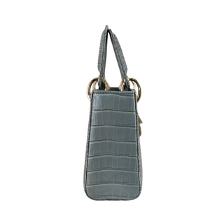 Christian Dior Blue-Grey Alligator Mini Lady Dior Bag with Crystal Charms