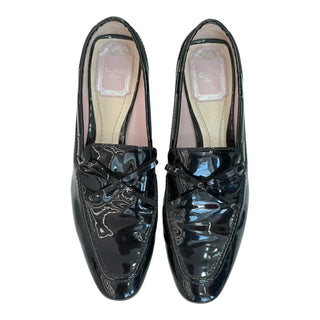 Christian Dior Black Patent Leather Bow Loafers Size 38.5