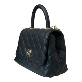 Chanel Mini Coco Handle Black Caviar Bag GHW