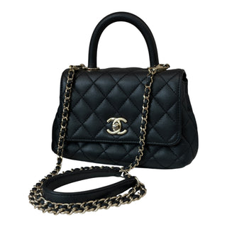 Chanel Mini Coco Handle Black Caviar Bag GHW