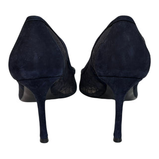 Christian Dior Navy Lace Pointed-Toe Pumps