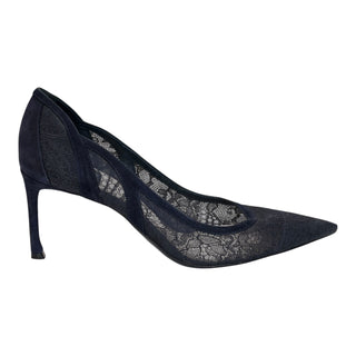 Christian Dior Navy Lace Pointed-Toe Pumps