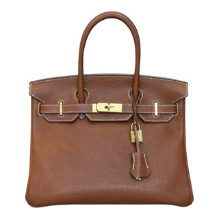 Hermès Birkin 30 Marron d'Inde Fjord Leather Bag with Gold Hardware