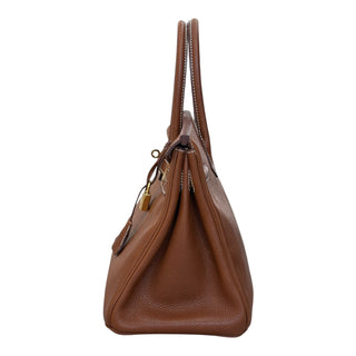 Hermès Birkin 30 Marron d'Inde Fjord Leather Bag with Gold Hardware