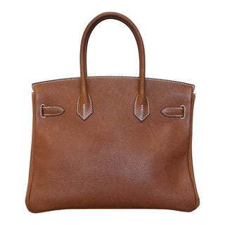 Hermès Birkin 30 Marron d'Inde Fjord Leather Bag with Gold Hardware