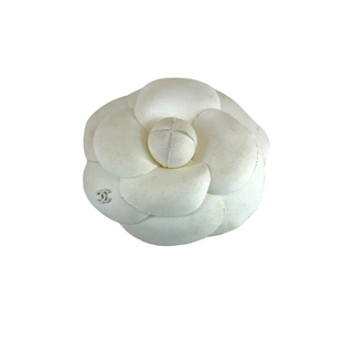 Chanel White Camellia Flower Brooch