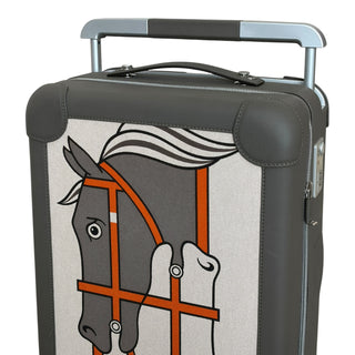 Hermès Etain Taurillon Regate & Canvas Quadrige R.M.S Cabin Suitcase with Palladium Hardware