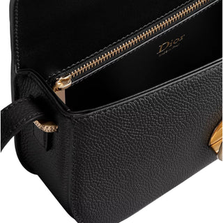 Christian Dior Black Grained Calfskin Bobby East-West Crossbody Bag