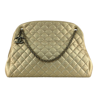 Chanel Gold Quilted Leather Large Just Mademoiselle Bowler Bag