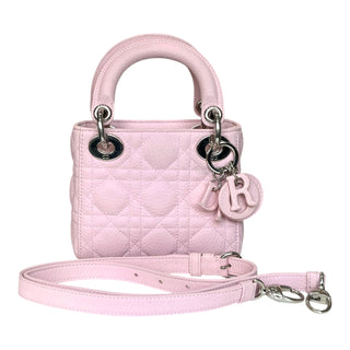 Christian Dior Mini Lady Dior Light Pink Cannage Grained Calfskin Bag