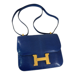 Hermès Constance 18 Blue Sapphire Varanus Niloticus Lizard Bag