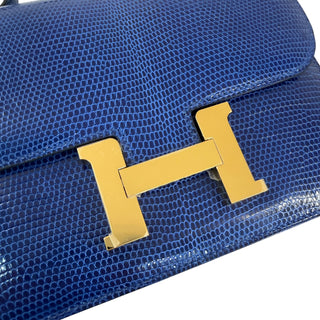 Hermès Constance 18 Blue Sapphire Varanus Niloticus Lizard Bag