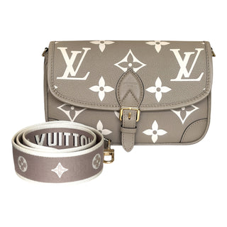 Louis Vuitton Diane MM Tourterelle Monogram Empreinte Leather Bag