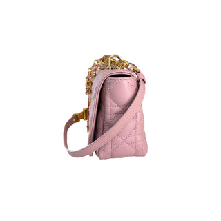 Christian Dior Dusty Pink Dior Caro Macrocannage Leather Mini Shoulder Bag