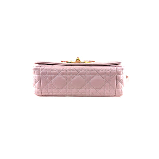 Christian Dior Dusty Pink Dior Caro Macrocannage Leather Mini Shoulder Bag