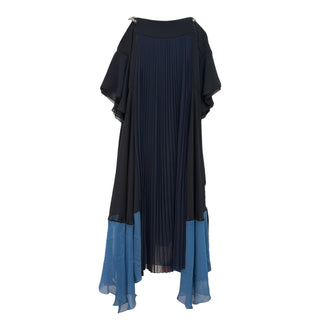 Chloé Pleated Colour-Block Midi Dress