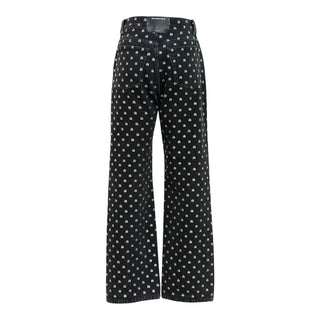 Alexander Wang Crystal Logo Wide-Leg Jeans